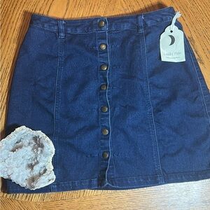 Forever 21 Dark Blue Denim Pencil Skirt